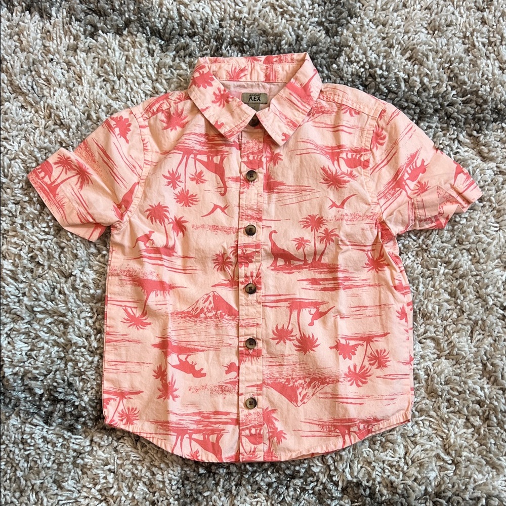 Kids Dinosaur Print Shirt - Pink